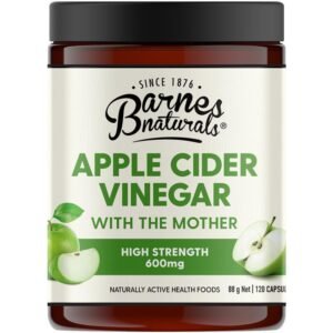 Barnes Naturals Apple Cider Vinegar with The Mother 600mg 120 Capsules