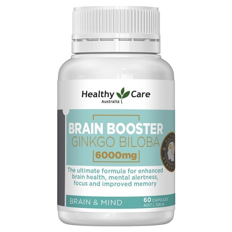 Healthy Care Brain Booster Ginkgo Biloba 6000mg 60 Capsules