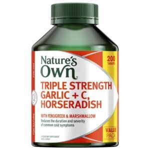 Nature’s Own Triple Strength Garlic + C Horseradish 200 Tablets Exclusive Size