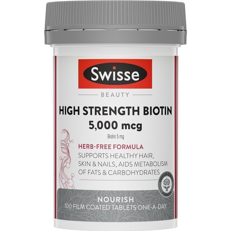 Swisse Beauty High Strength Biotin 5000mcg 100 Tablets