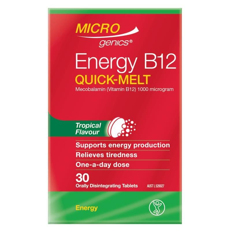 Microgenics Energy B12 Quick-Melt 30 Tropical Tablets