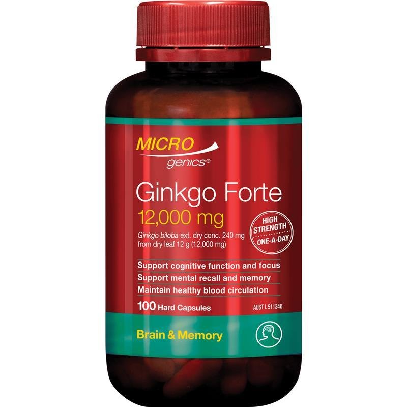 Microgenics Ginkgo Forte 12000mg OAD 100 Capsules