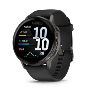 Garmin Venu 4 Smartwatch 45mm (Slate/Black Silicone Band)