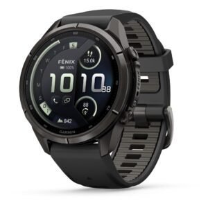 Garmin fenix 9 Pro InReach 43mm Carbon Grey DLC with Black/Pebble Grey Silicone Band