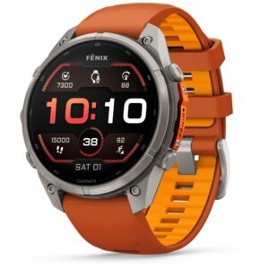 Garmin fenix 9 Pro 47mm (Titanium with Autumn Orange/Spark Orange Silicone Band)