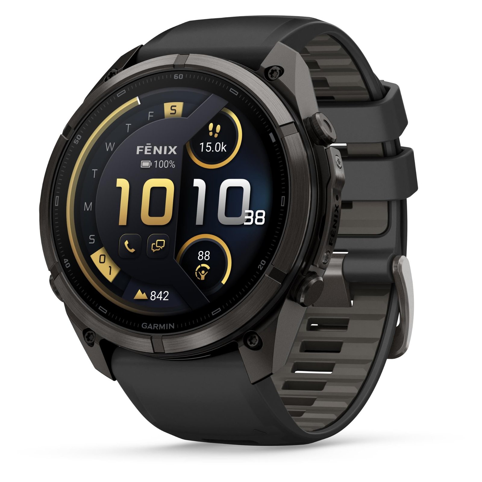 Garmin fenix 9 Pro InReach 51mm Carbon Grey DLC Titanium with Black/Pebble Grey Silicone Band
