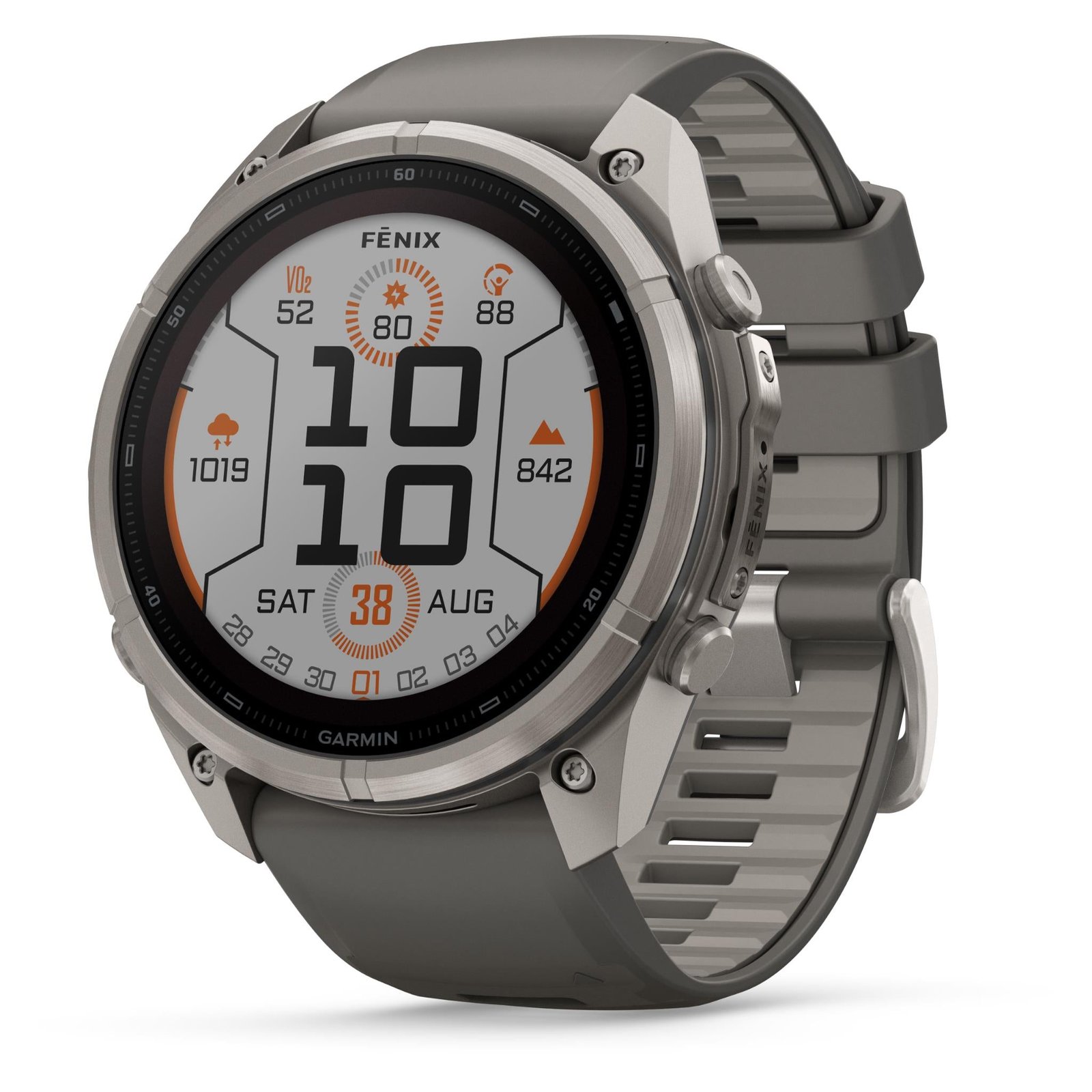 Garmin fenix 9 Pro 47mm Solar 51mm Titanium with Pebble Grey Silicone Band