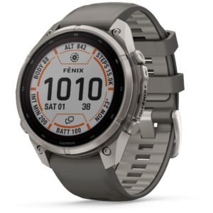 Garmin fenix 9 Pro inReach Solar 47mm with Titanium with Pebble Grey Silicone Band