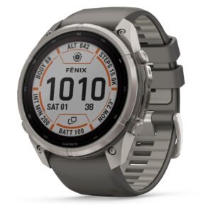Garmin fenix 9 Pro inReach Solar 51mm Titanium with Pebble Grey Silicone Band