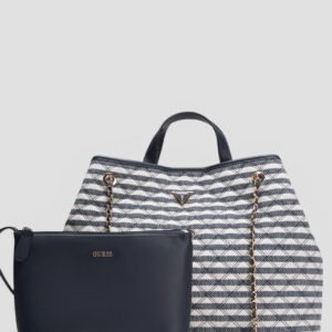 Guess Blue multi giully ii large 2 in 1 tote bag