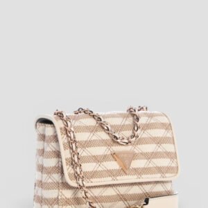 Guess Taupe giully ii mini convertible flap bag