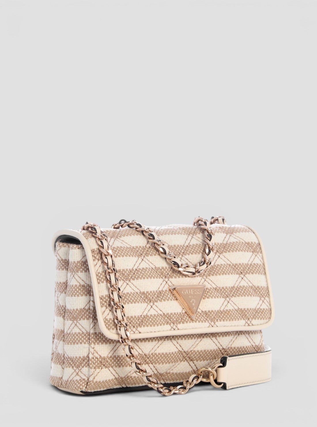 Guess Taupe giully ii mini convertible flap bag