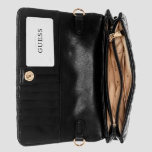 Guess Black logo noelle flap organiser bag