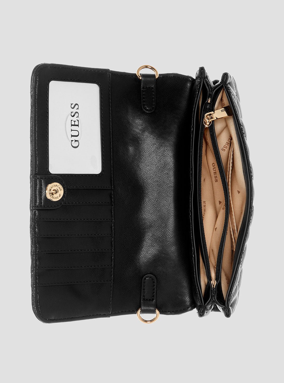 Guess Black logo noelle flap organiser bag