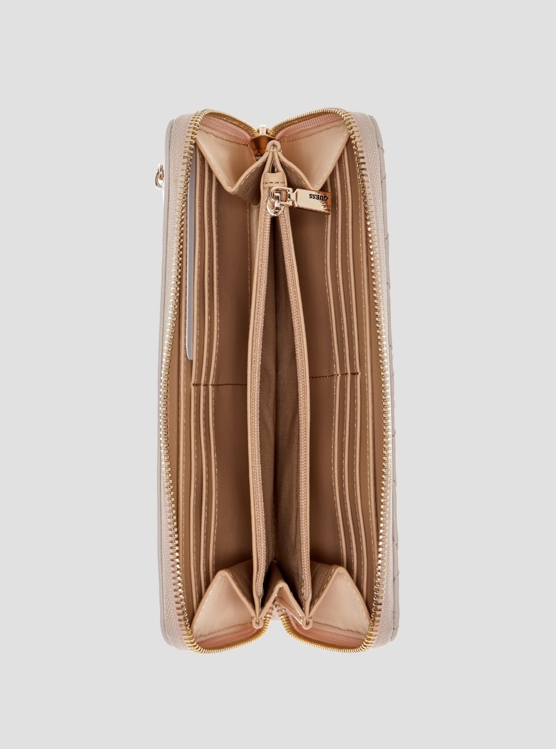 Guess Beige isola large zip around wallet