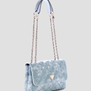 Guess Blue giully ii convertible denim flap bag
