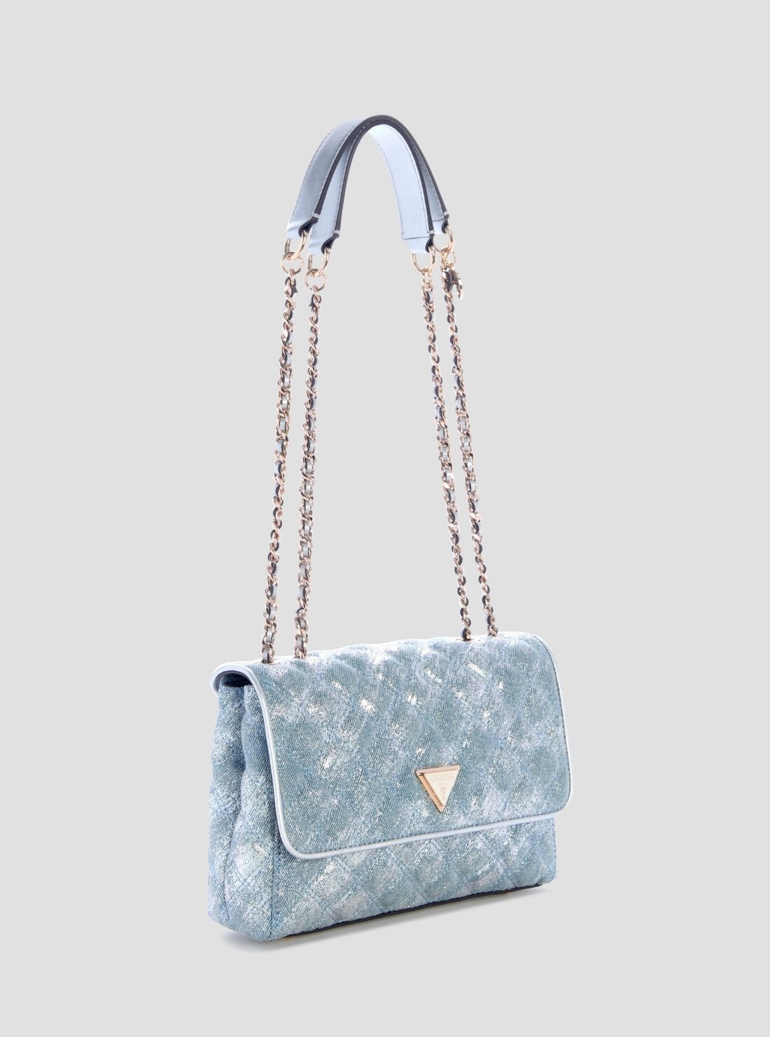 Guess Blue giully ii convertible denim flap bag