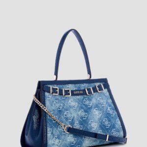 Guess Blue logo dovie satchel bag