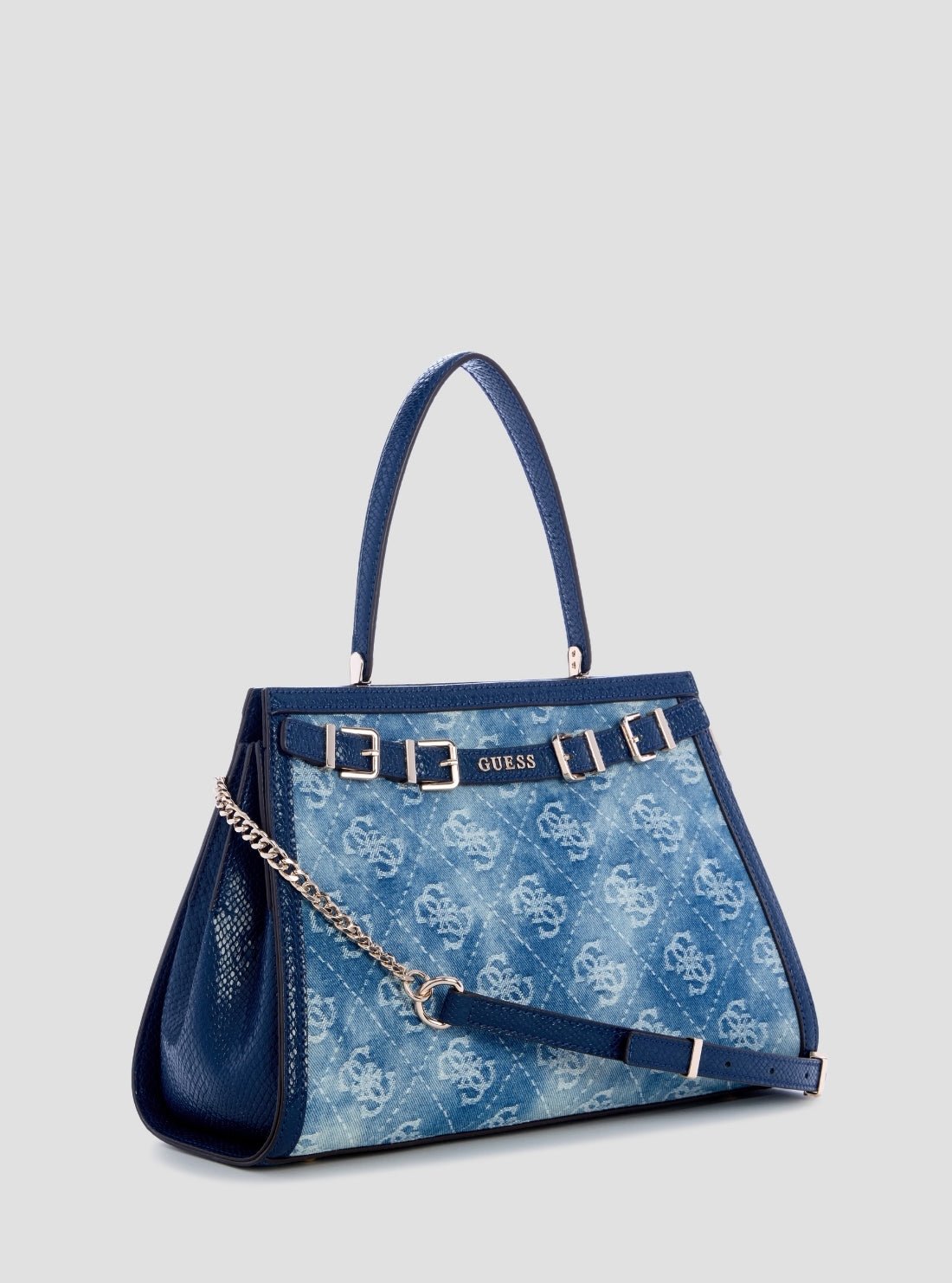 Guess Blue logo dovie satchel bag