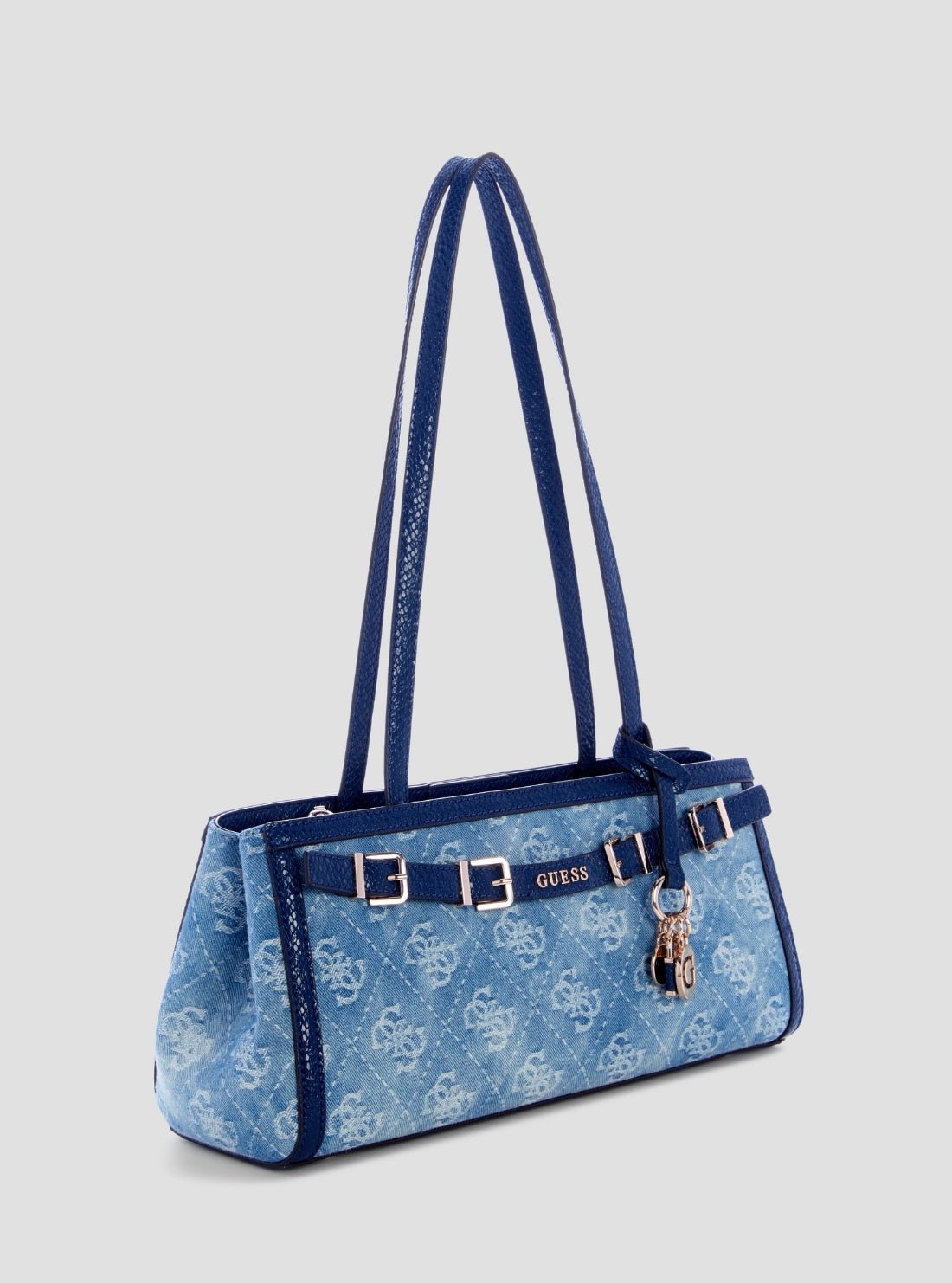 Guess Blue logo dovie girlfriend shoulder satchel bag