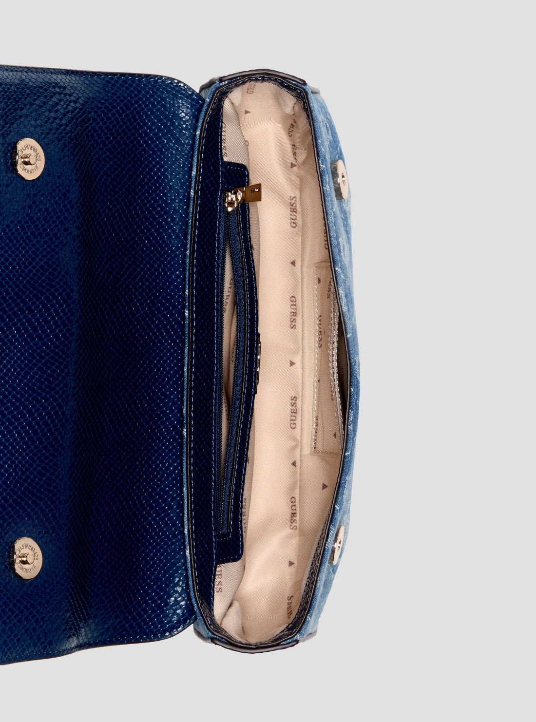 Guess Blue logo dovie flap shoulder bag