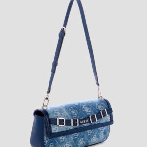 Guess Blue logo dovie flap shoulder bag