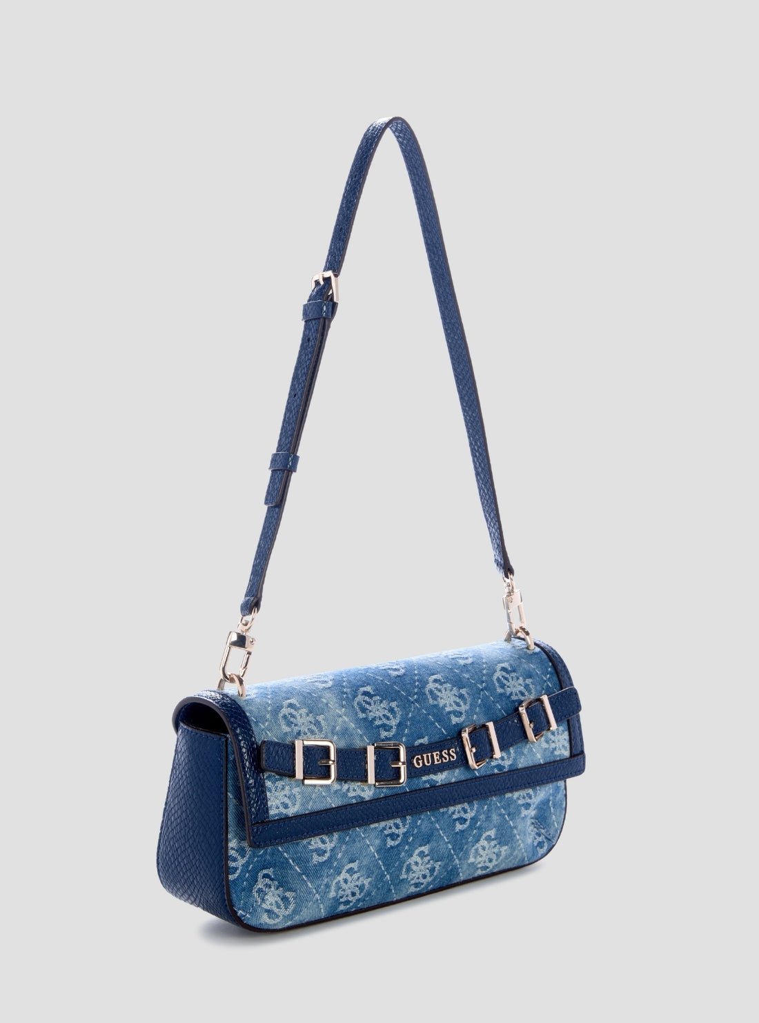 Guess Blue logo dovie flap shoulder bag