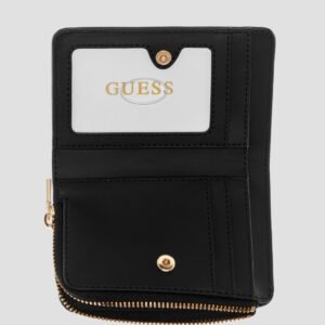 Guess Black logo stacey zip around card case