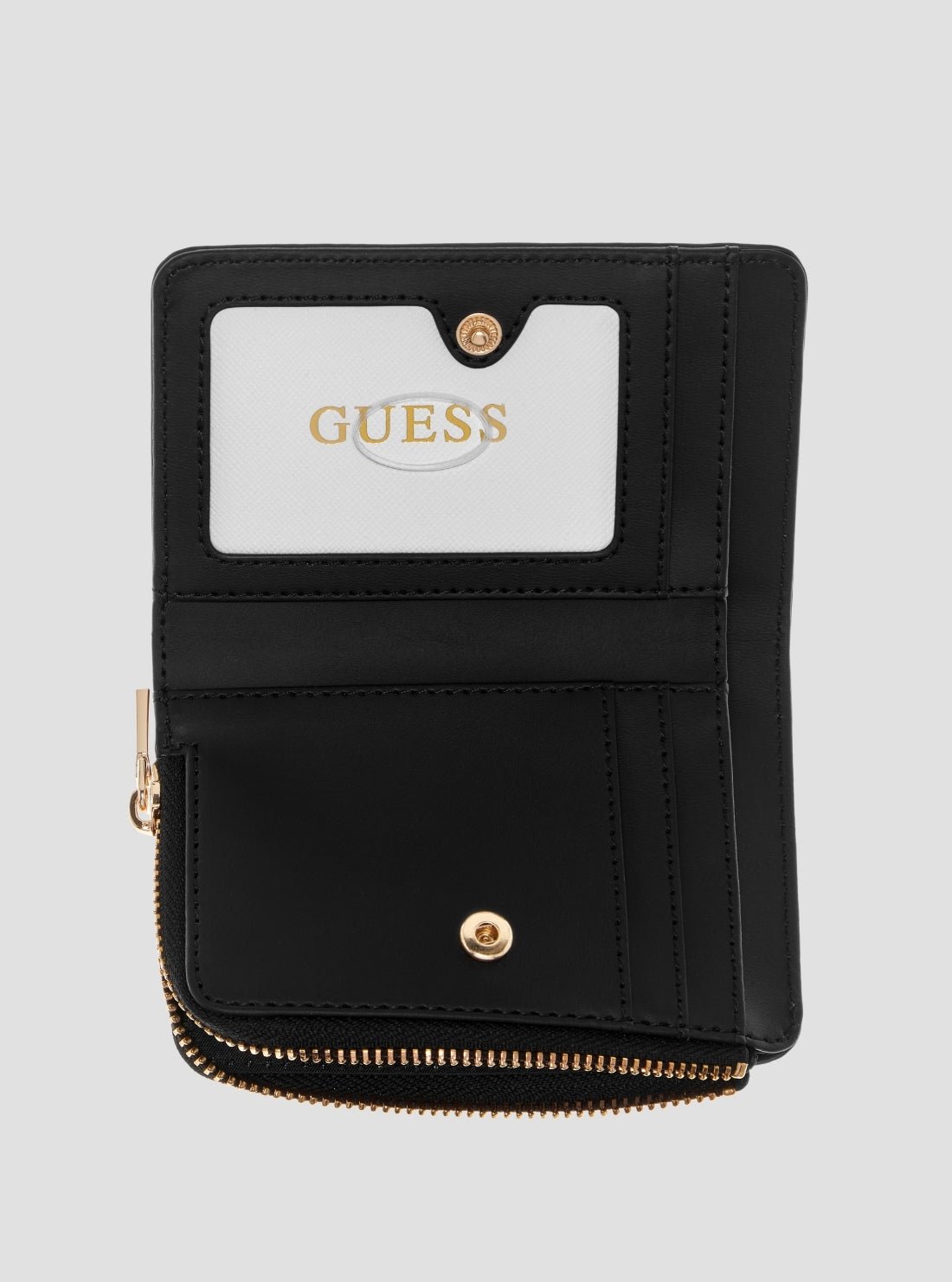 Guess Black logo stacey zip around card case