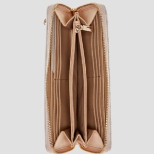 Guess Dark taupe libby large zip around wallet