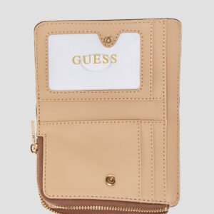 Guess Dark taupe libby zip around card case