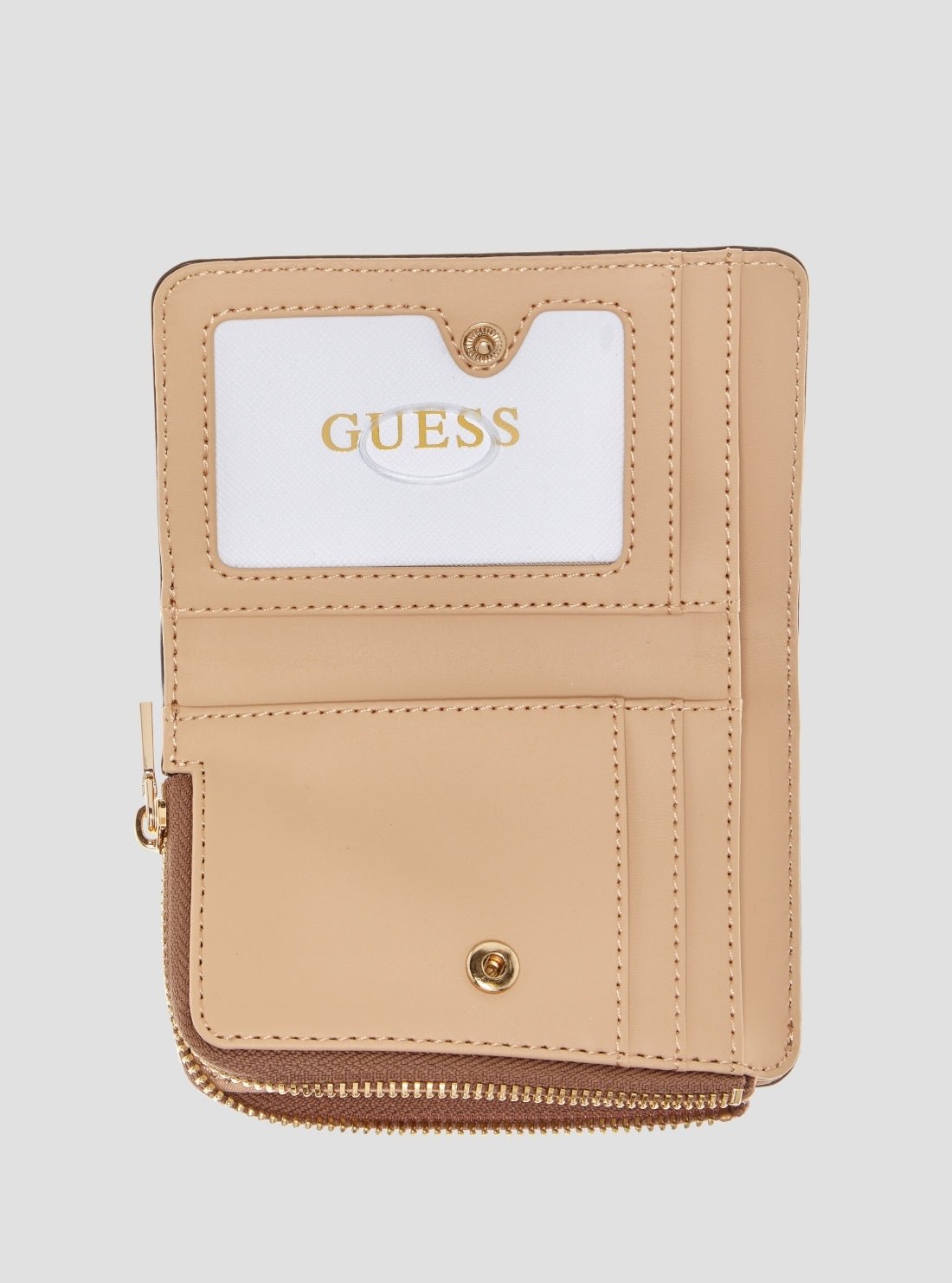 Guess Dark taupe libby zip around card case