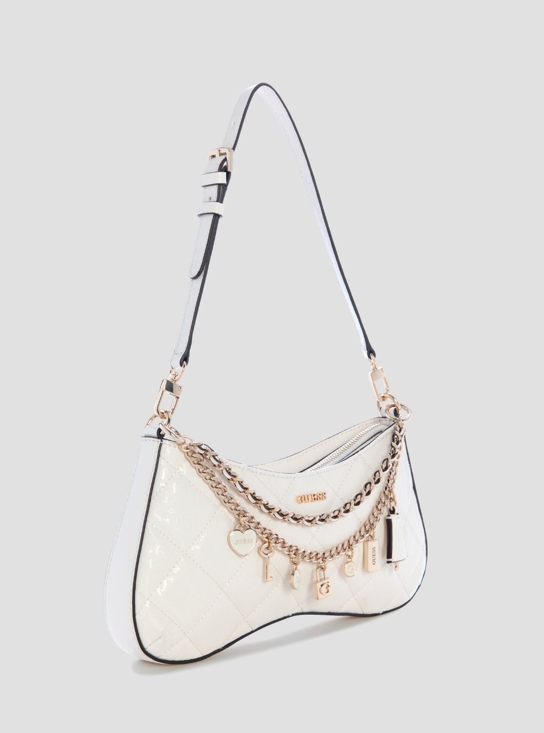 Guess White libby shoulder bag