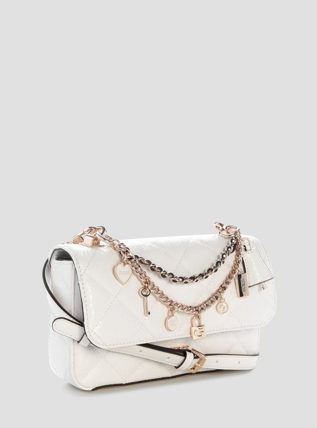Guess White libby flap crossbody bag