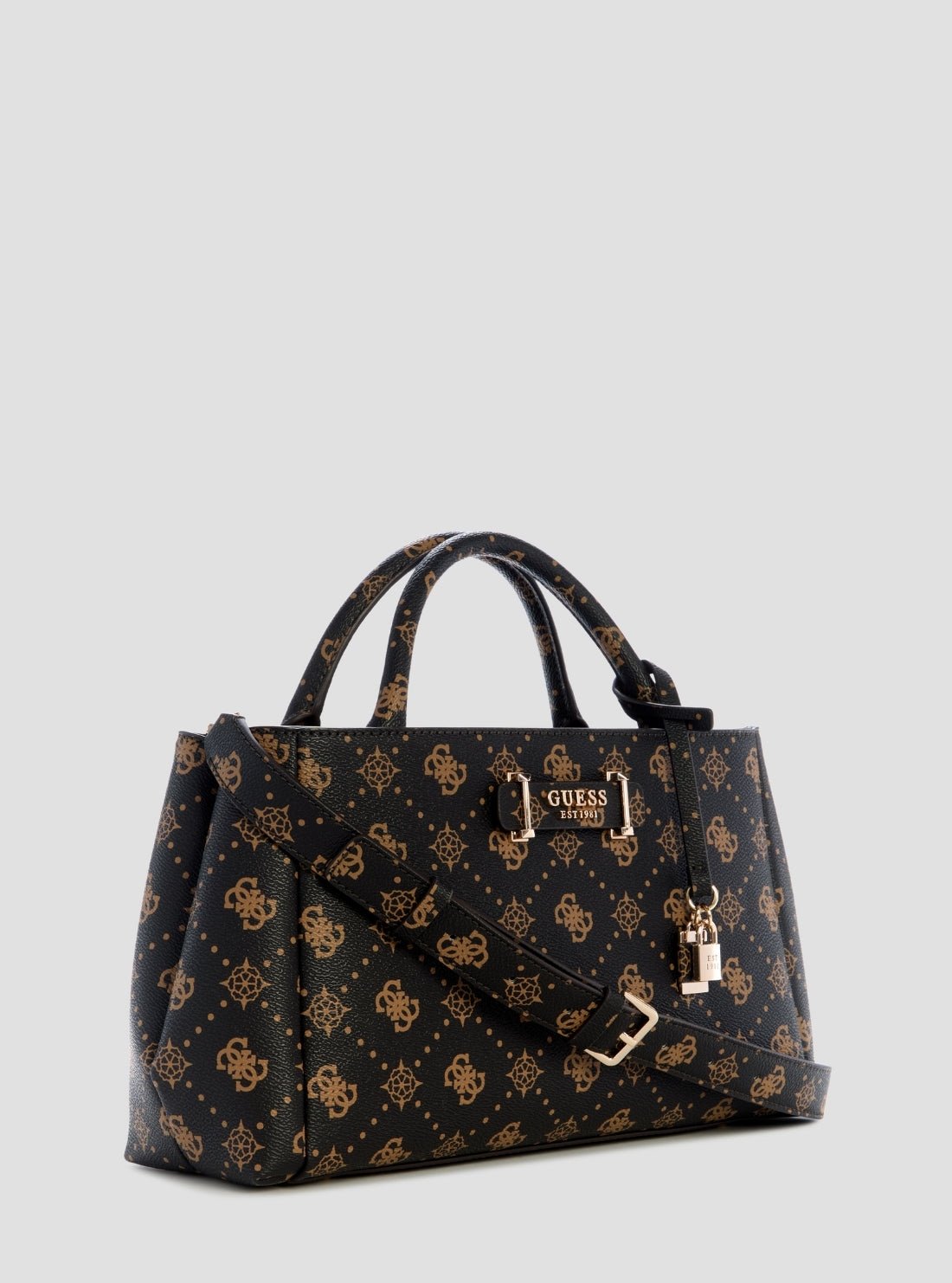 Guess Brown logo carrie girlfriend satchel bag
