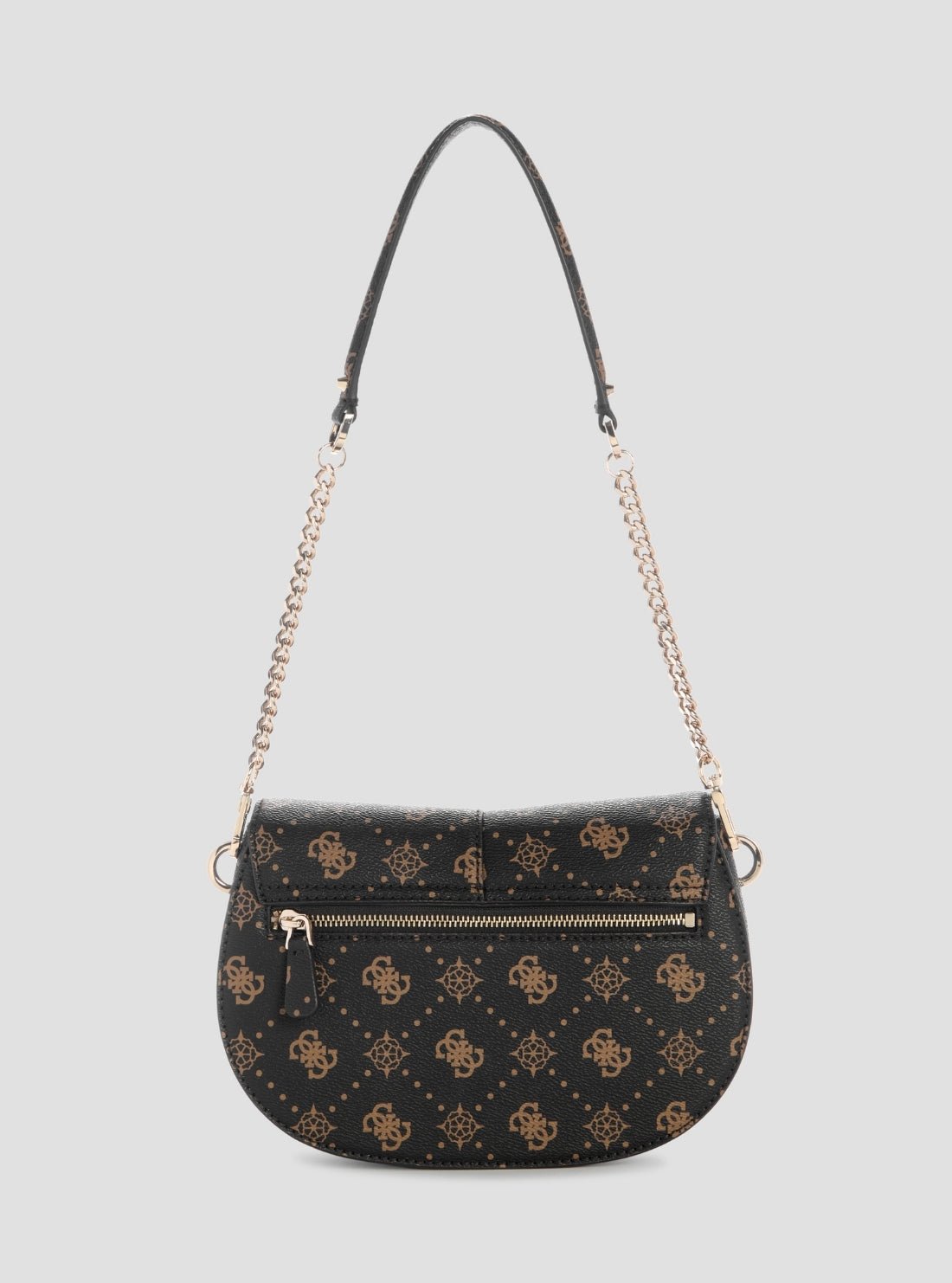 Guess Brown logo carrie flap shoulder bag