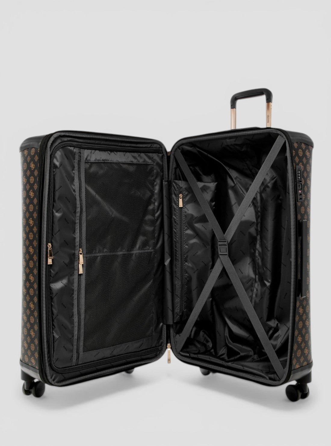 Guess Brown logo wilder 71cm suitcase