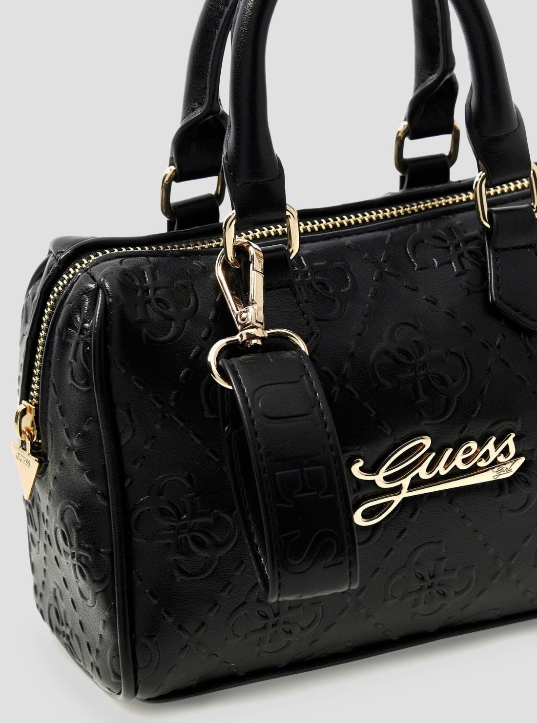 Guess Black logo mini box satchel