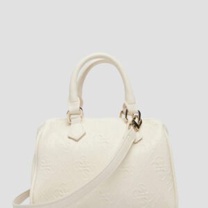 Guess Cream white logo mini box satchel