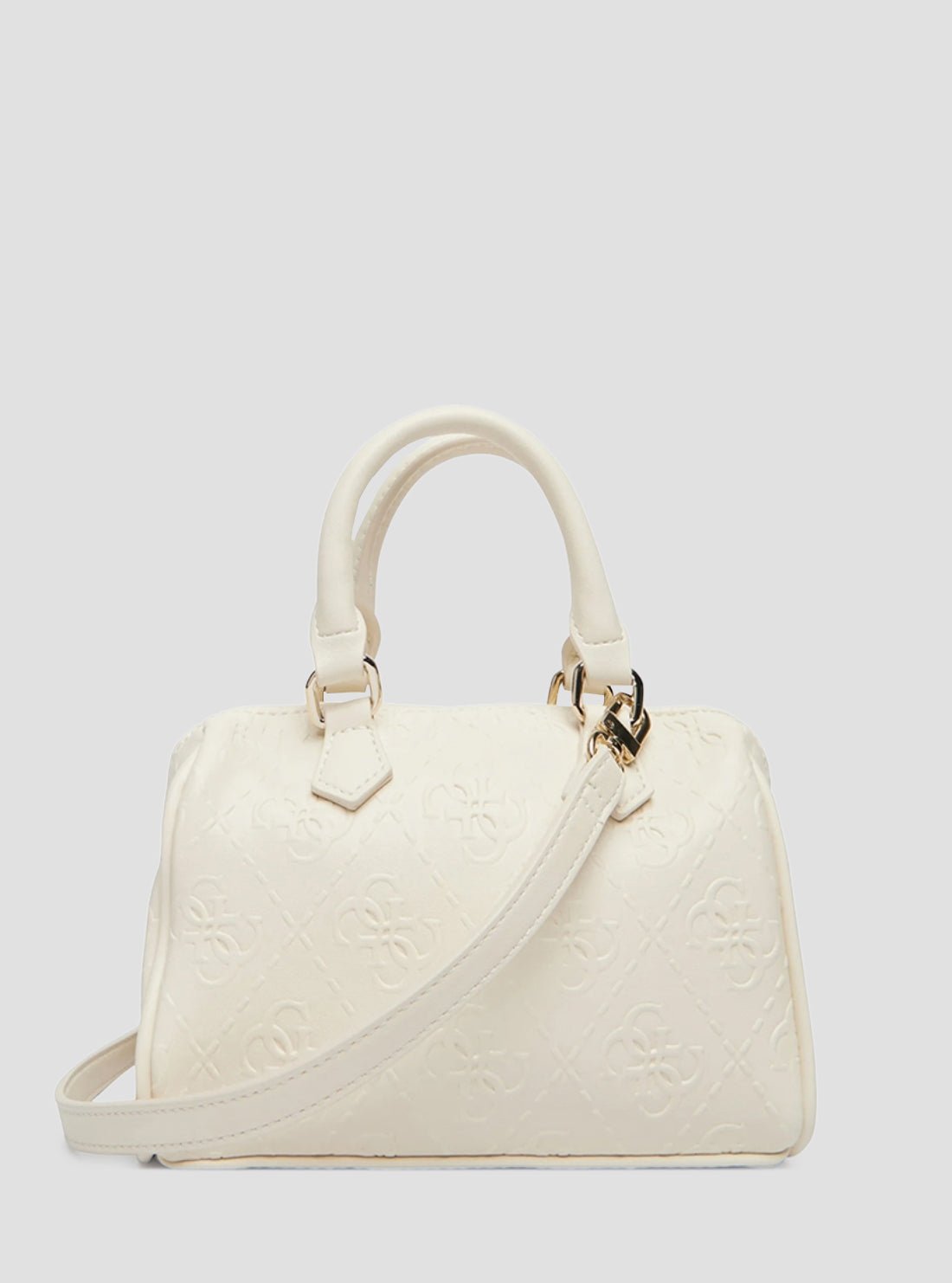 Guess Cream white logo mini box satchel