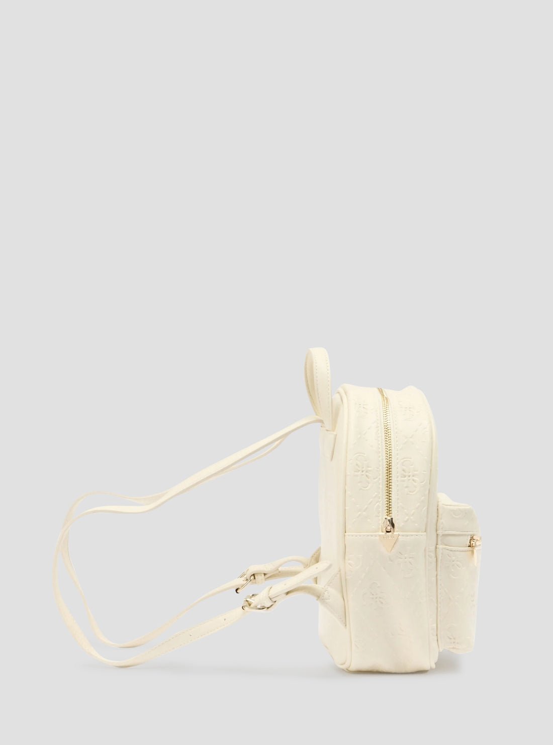 Guess Cream white logo mini backpack