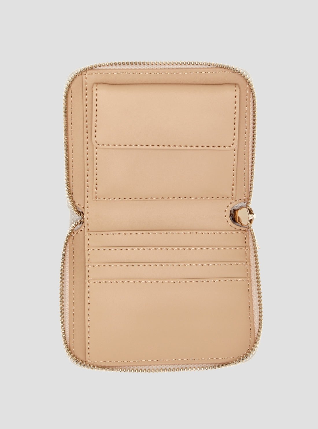Guess Brown logo jessa small zip around wallet