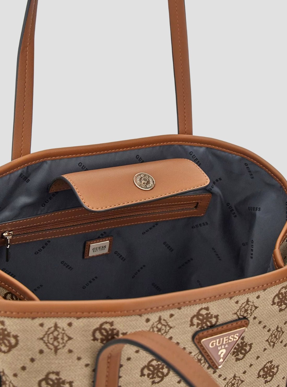 Guess Brown logo neda 4g peony tote bag