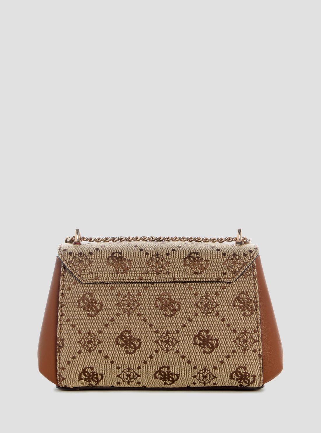 Guess Brown logo melinda mini crossbody flap bag