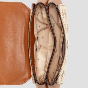Guess Brown logo melinda mini crossbody flap bag