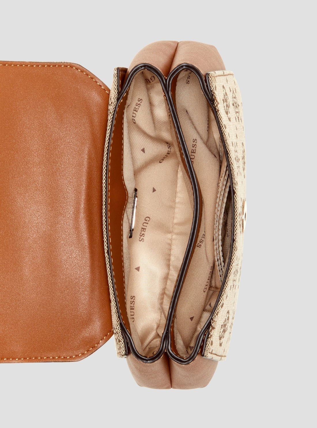 Guess Brown logo melinda mini crossbody flap bag