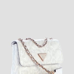 Guess Off-white giully 2 mini compartment flap bag