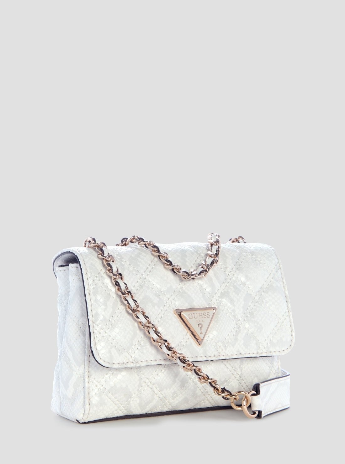 Guess Off-white giully 2 mini compartment flap bag