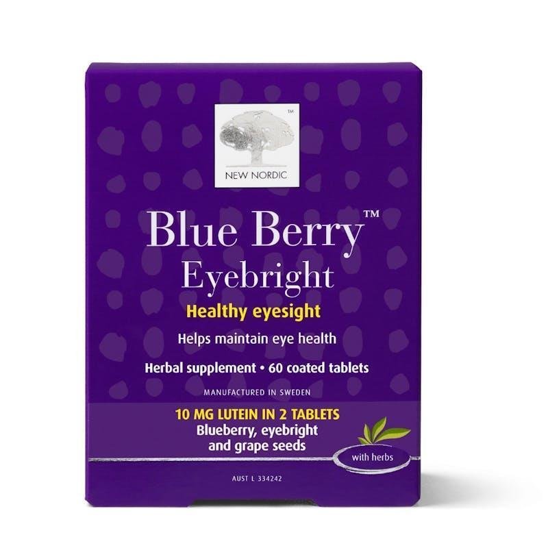 New Nordic Blue Berry Eyebright 60 Tablets 1 Box