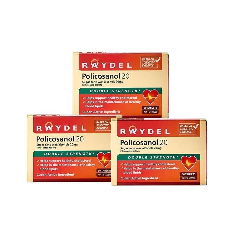 Raydel Policosanol 20mg 30 tablets x 3 PK